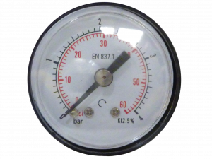Manomètre sans glycérine Ø40 0-4b raccord arrière 1/8"