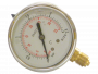 Manomètre inox Ø63 à bain de glyérine 0-2,5 bar avec raccord vertical en 1/4"