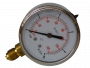 Manomètre inox Ø63 à bain de glyérine 0-10 bar avec raccord vertical en 1/4"