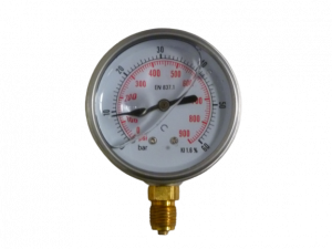 Manomètre à bain de glycérine Ø63 0-60b raccord vertical 1/4"
