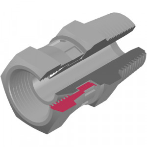 Adapteur inox Mâle Gaz cônique 1" x Femelle BSP 1" écrou tournant