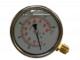 Manomètre inox Ø100 à bain de glycérine 0-25 bar avec raccord vertical 1/2"